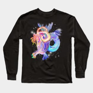 Colorful Rainbow Capricorn symbol image astrology zodiac art Long Sleeve T-Shirt